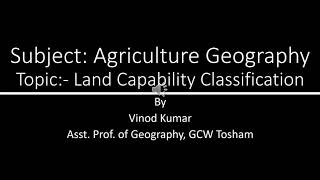 Land capability classification by USDA [upl. by Ahsenad]