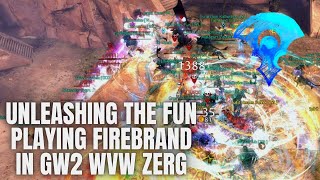 Unleash the zerg fun and intense gw2 wvw combat  FIREBRAND 2023 [upl. by Attekahs958]