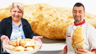 PANZEROTTI PUGLIESI vs PIZZA FRITTA da Bari con la Sigra Nunzia a Napoli con Ermenegildo [upl. by Rollie904]