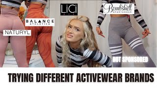 TRYING DIFFERENT INSTAGRAM BRANDS LEGGINGS amp ACTIVEWEAR  Try on haul balance licifit naturyl [upl. by Ocsic]