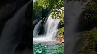 Calming Powerful Mountain Waterfall and River Relaxing Nature Sounds 4K White Noise [upl. by Ylrae]