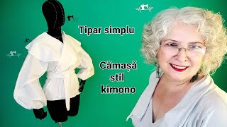 Tipar simplu  Cămașa stil kimono [upl. by Sharman]