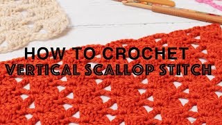 HOW TO CROCHET  VERTICAL SCALLOP STITCH [upl. by Ap944]