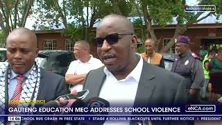 Gauteng education MEC addresses school violence [upl. by Packton]