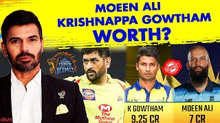 Are Moeen Ali Krishnappa Gowtham WORTH The Price  CSK Auction  IPL Auction 2021 [upl. by Nnaear]