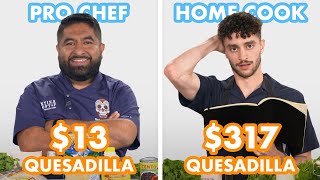 317 vs 13 Quesadilla Pro Chef amp Home Cook Swap Ingredients  Epicurious [upl. by Annaoj]