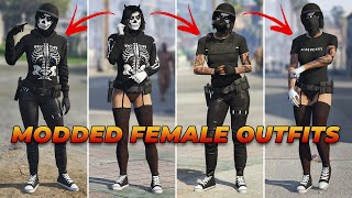 MULTIPLE Modded GTA 5 Female Outfits with COMPONENTS [upl. by Irahcaz]