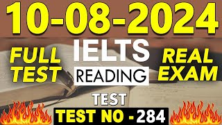 IELTS Reading Test 2024 with Answers  10082024  Test No  284 [upl. by Ymereg]