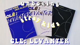 a cursed unboxing of stray kids ❝clé levanter❞ all versions [upl. by Solrac]