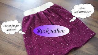 Rock nähen ohne Schnittmuster I Tutorial [upl. by Ecnarret]