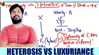 Heterosis vs Luxuriance  Types of Heterosis  Agriculture RS Rajput [upl. by Nysa]