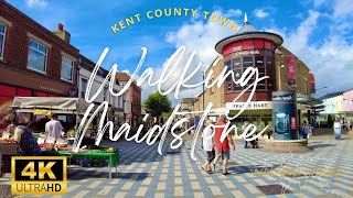 Tour of Maidstone town centre 4K UHD  County Town of Kent  September 2022 [upl. by Atikin]