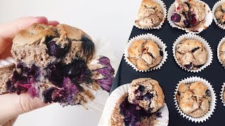 VEGAN BLUEBERRY MUFFINS  GF Sugar Free amp Healthy [upl. by Raynell910]