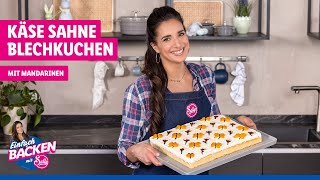 Käse Sahne Blechkuchen  Cremige Leichtigkeit 🍰​ [upl. by Ybok]