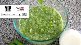 SALSA VERDE CRUDA  Vicky Receta Facil [upl. by Jayson15]