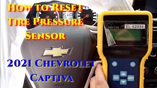 How to Relearn Tire Pressure Sensor Monitoring System TPMS 2021 Captiva [upl. by Eelnyl78]