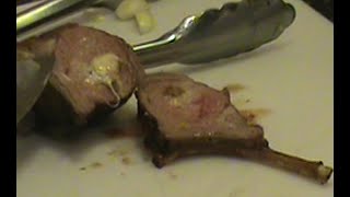 Bacon and Blue Cheese stuffed Rack of Lamb with Balsamic red wine reduction [upl. by Aerdnahs]