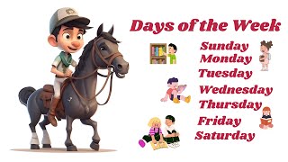 Days of the week  With spellings Slow Version for Kids to learn Spellings EasilyDays in a week [upl. by Tootsie]