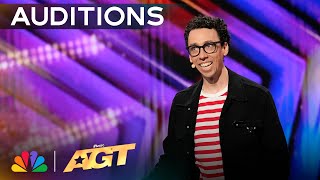 Jonathan Burns Delivers Hilariously Cheesy Magic  Auditions  AGT 2024 [upl. by Lertnom]