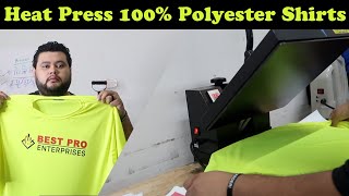 How to Heat Press 100 Polyester Shirts [upl. by Beffrey32]