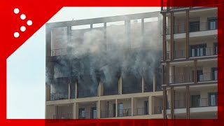 Milano incendio in un palazzo di recente costruzione in via Gallarate zona nord ovest della città [upl. by Siryt]