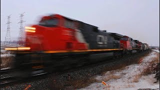 VERY FAST CN freight doing 68 MPH [upl. by Brothers536]