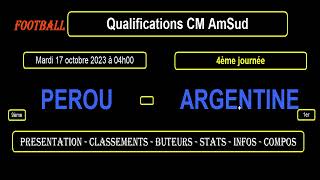 PEROU  ARGENTINE  qualifications CM 2026 AmSud  4ème journée  17102023 [upl. by Gean523]