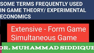 Some terms frequently used in Game theory Experimental Economics [upl. by Htrow]