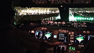 Boeing 747400 Miami Takeoff in Heavy Rain  Cockpit View [upl. by Aidaas455]