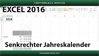 Senkrechter Jahreskalender Excel [upl. by Claus]