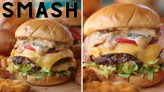 DinerStyle Smash Burgers 🍔 smashburgers [upl. by Kerwon]