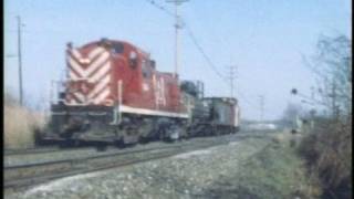 Red Barrons lead CNJ freight on the NYampLB at Holmdel NJ 1976 [upl. by Brownson275]