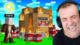 Mein Papa spielt MINECRAFT auf YOUTUBER INSEL 😂 [upl. by Rebe]