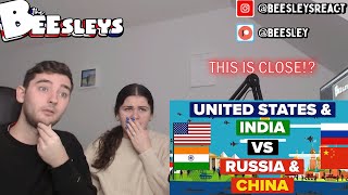 British Couple Reacts to USA amp India VS China amp Russia  Who Would Win Army  Military Comparison [upl. by Gonick]