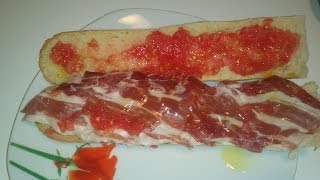 Como hacer bocadillo de jamon y tomate [upl. by Curcio]