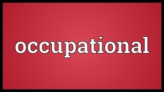 Occupational Meaning [upl. by Anastasius]