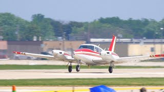 Piper Twin Comanche landing at AirVenture 2021 [upl. by Hgielime]