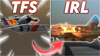 RE CREATING REAL LIFE CRASHES IN TFS 😳  Turboprop Flight Simulator [upl. by Refinnaj214]