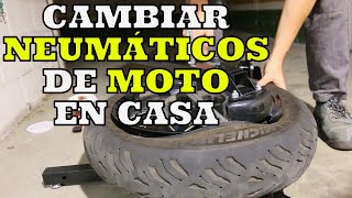 Como cambiar y equilibrar neumáticos de moto en casa [upl. by Nyrrat913]