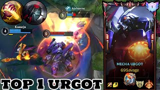 Wild Rift Urgot  Top 1 Urgot Mecha Skin Gameplay Rank Grandmaster [upl. by Rodmur]