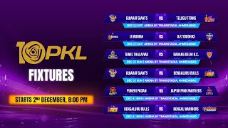 PKL Season 10 Schedule amp Venues  Pro Kabaddi [upl. by Eytak]