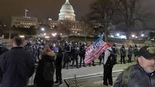 Police push back protesters at Capitol Building January 6 as curfew goes into effect [upl. by Dranyer]