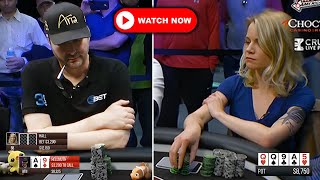 Phil Hellmuth Cate Hall Brunson Cantu  Livestream Poker Cash Game [upl. by Merfe]