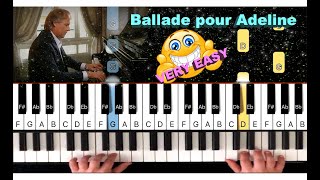 Ballade pour Adeline  VERY Easy Piano Tutorial by My Piano Lesson Richard Clayderman [upl. by Bremble]