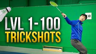 Level 1 to 100 Badminton Trickshots [upl. by Eldoria]