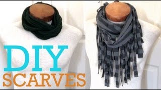 DIY Fall Scarves  2 Ways To Make A Scarf From A Tshirt [upl. by Rosette]