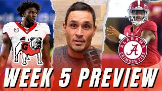 GeorgiaAlabama IllinoisPenn State LouisvilleNotre Dame PREVIEWS  College Football Week 5 [upl. by Dorris]