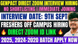 Genpact Direct Interview Hiring  OFF Campus Drive For 2025  2024  20232020 Batch  Freshers Jobs [upl. by Thay]