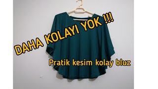 ❗YOK BÖYLE KOLAYI ÇOK PRATİK BLUZ DİKİMİ3638beden easy sewing practical sewing [upl. by Dlonyer]