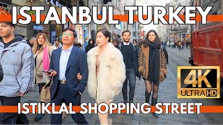 ISTANBUL TURKEY CITY CENTER 4K WALKING TOUR ISTIKLAL LIVELY SHOPPING STREET BUSY DAY [upl. by Nonnerb198]